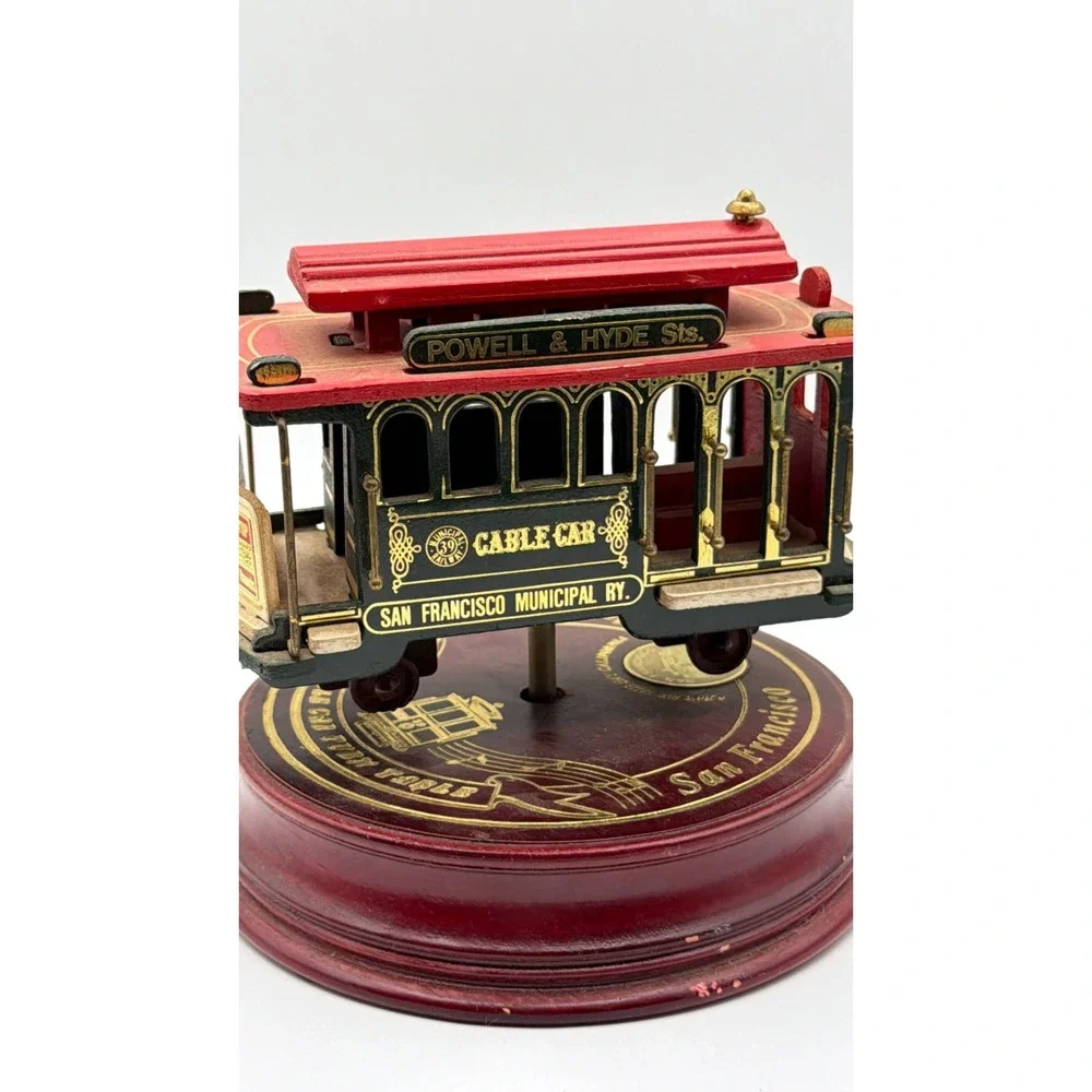 Vintage San Francisco Cable Car Music Box Powell Hyde Tested Works Need Fix AS I